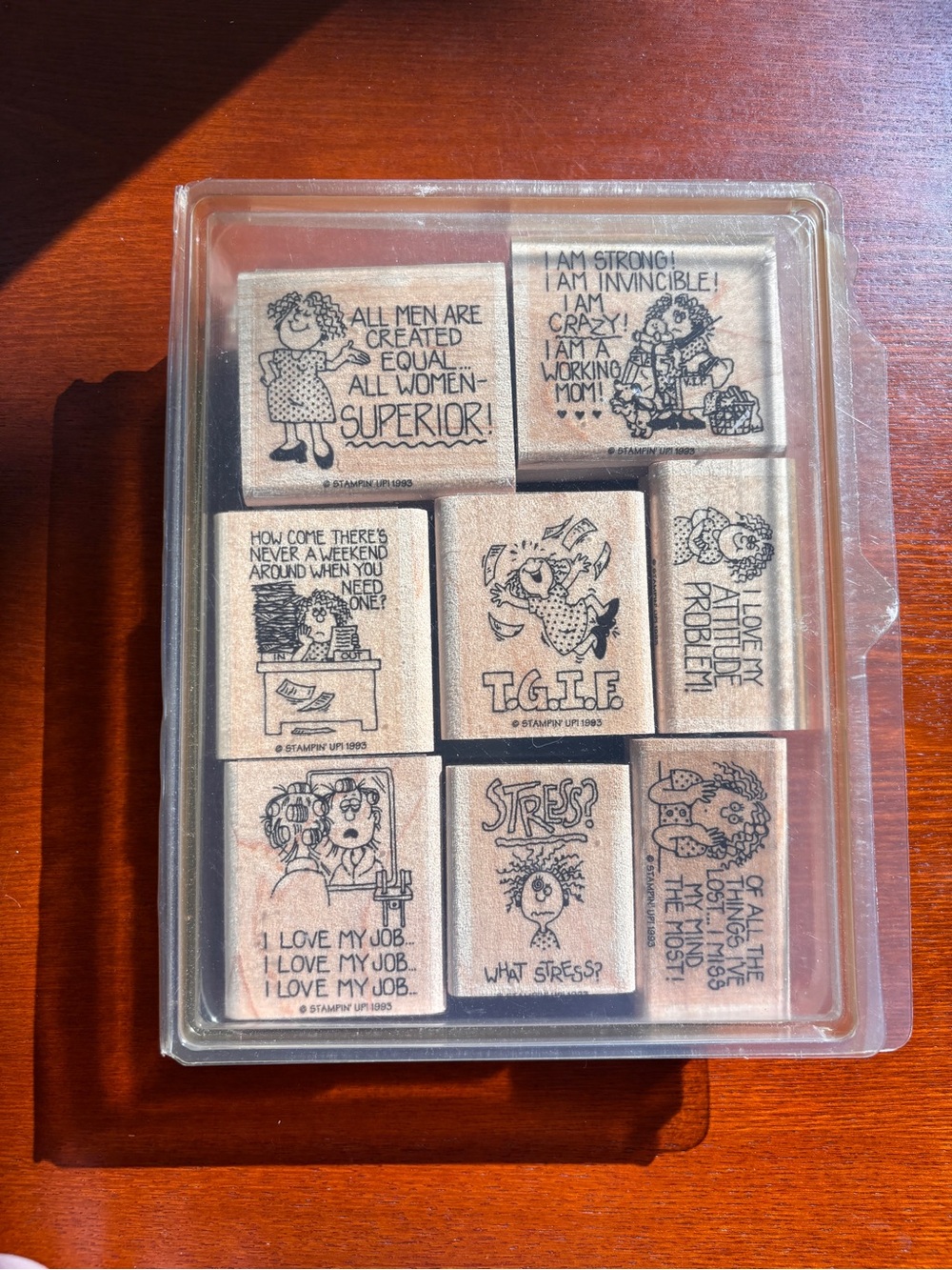 Stampin' Up! Stamp Set - “Working Woman” Wood Mounted RETIRED 1993 RARE - Picture 4 of 9
